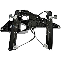 Front, Driver Side Power Window Regulator, Without Motor, ; With White Motor Housing; For Use With Bosch Motor, OE Solutions Series