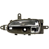 Front, Driver Side Gray bezel with chrome lever Interior Door Handle, With door lock button, Help Series - Front, Driver Side