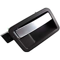 Front or Rear, Passenger Side Gray bezel with chrome lever Interior Door Handle, With door lock button, Crew Cab Pickup, Help Series