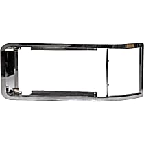 Driver or Passenger Side Headlight Bezel, Chrome, Set Back Front Axle
