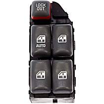 Front, Center Console, Driver Side Window Switch, Sedan, Console Mounted, Black, OE Solutions Series