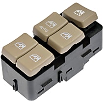 Front, Driver Side Window Switch, Black and Gray, 4 Buttons, OE Solutions Series