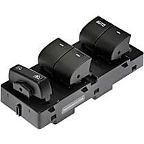 Front, Driver Side Window Switch, Black, 5 Buttons, OE Solutions Series