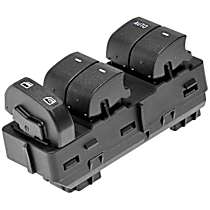Front, Driver Side Window Switch, Black, 5 Buttons, OE Solutions Series