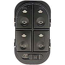 Front, Driver Side Window Switch, Without Auto Down; With 12 Pin Connector, Black, OE Solutions Series