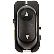 901-327 Front, Passenger Side or Rear, Driver or Passenger Side Window Switch, Black, 1 Button