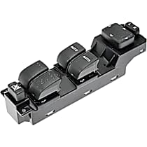 Front, Driver Side Window Switch, Naturally Aspirated, Black, 7 Buttons, OE Solutions Series