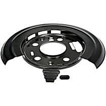 924-025 Rear, Passenger Side Brake Dust Shields Black, Steel, OE Solutions Series