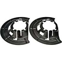 924-491 Front, Driver or Passenger Side Brake Dust Shields Black, Steel, OE Solutions Series