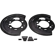 924-493 Brake Dust Shields - Black, Steel, Direct Fit Rear, Set of 2