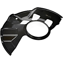 Front, Driver Side Brake Dust Shields, Black, Steel