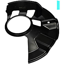 Front, Passenger Side Brake Dust Shields, Black, Steel