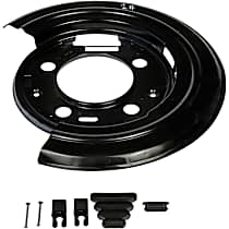 Rear, Driver Side Brake Dust Shields, Black, Steel