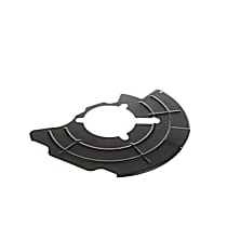 Front, Passenger Side Brake Dust Shields, Shield Only, Black, Steel