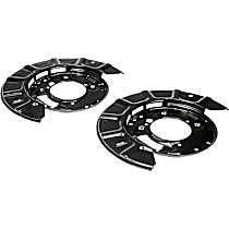 947-056 Rear Brake Dust Shields Black, Carbon Steel, OE Solutions Series