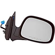 955-1021 Passenger Side Mirror, Power Adjust, Heated, Manual Folding, Black, No Signal Light, With Memory, No Puddle Light, No Auto-Dimming, No Blind Spot Feature