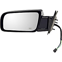955-1157 Driver Side Mirror, Manual Folding, Heated, Black, Without Auto-Dimming, Without Blind Spot Feature, Without Signal Light, Without Memory