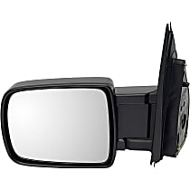 955-1328 Driver Side Mirror, Manual Adjust, Non-Heated, Manual Folding, Black, No Signal Light, No Memory, No Puddle Light, No Auto-Dimming, No Blind Spot Feature