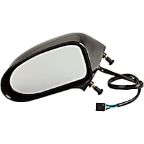 955-1471 Driver Side Mirror, Power Adjust, Heated, Non-Folding, Black, No Signal Light, No Memory, No Puddle Light, No Auto-Dimming, No Blind Spot Feature