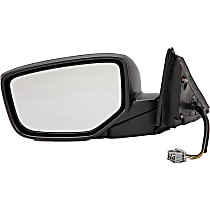 955-1594 Driver Side Mirror, Power, Heated, Power Folding, Black, No Signal Light, With Memory, No Puddle Light, No Auto-Dimming, No Blind Spot Feature