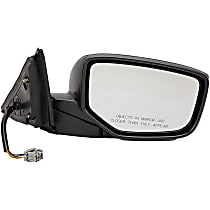 955-1595 Passenger Side Mirror, Power, Heated, Power Folding, Black, No Signal Light, With Memory, No Auto-Dimming
