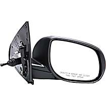 Passenger Side Mirror, Except Turn Signal, Manual Adjust, Non-Heated, Black, Manual Folding, No Signal Light, No Blind Spot Feature, No Memory, No Puddle Light, No Auto-Dimming