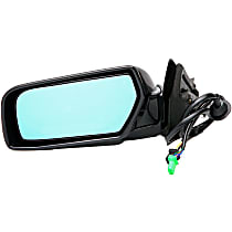 Driver Side Mirror, Power Adjust; With Memory; Heated, Black, Power Folding, No Signal Light, No Auto-Dimming
