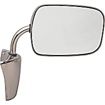 955-1807 Driver or Passenger Side Mirror, Manual Adjust, Non-Heated, Manual Folding, Chrome, No Signal Light, No Memory, No Puddle Light, No Auto-Dimming, No Blind Spot Feature