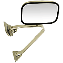 955-180 Driver or Passenger Side Mirror, Non-Folding, Non-Heated, Chrome, Without Auto-Dimming, Without Blind Spot Feature, Without Signal Light, Without Memory