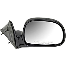 955-306 Passenger Side Mirror, Manual Adjust, Non-Heated, Manual Folding, Black, No Signal Light, No Memory, No Puddle Light, No Auto-Dimming, No Blind Spot Feature