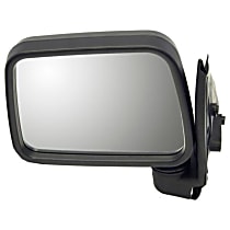 955-406 Driver Side Mirror, Manual Adjust, Non-Heated, Manual Folding, Black, No Signal Light, No Memory, No Puddle Light, No Auto-Dimming, No Blind Spot Feature