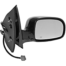 955-470 Passenger Side Mirror, Manual Folding, Heated, Black, Without Auto-Dimming, Without Blind Spot Feature, Without Signal Light, Without Memory