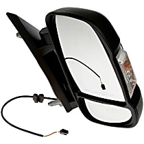 Passenger Side Mirror, Power Adjust; With Turn Signal; Heated, Non-Heated, Black, Power Folding, No Signal Light, With Blind Spot Detection in Glass, No Memory, No Puddle Light, No Auto-Dimming