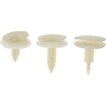 AutoGrade Series Clips & Fasteners - White, Nylon, Universal, Set of 6