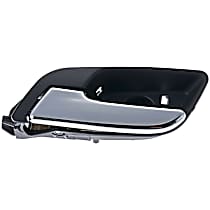 Front or Rear, Driver Side Chrome Lever with Black Bezel Interior Door Handle, Without door lock button, Help Series