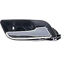 Front or Rear, Passenger Side Chrome Lever with Black Bezel Interior Door Handle, Without door lock button, Help Series