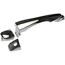 Front or Rear, Driver or Passenger Side Chrome Exterior Door Handle, With Key Hole, Sedan, Without Passive Entry, Help Series