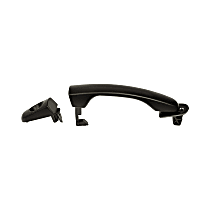 Front, Driver Side Black Exterior Door Handle, Without Door Lock Hole, With Keyhole, Help Series - Front, Driver Side