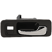 Front, Passenger Side Gray bezel with chrome lever Interior Door Handle, With Door Lock Hole, 4-Door, Sedan