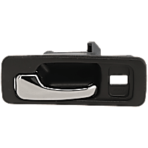 Front, Driver Side Gray bezel with chrome lever Interior Door Handle, With Door Lock Hole, Sedan