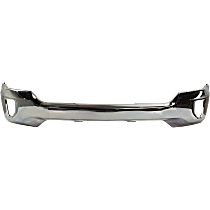 Front Bumper, Chrome, With Fog Light Holes, With Impact Bar Skid Plate, Without Air Hole, Without Mounting Brackets