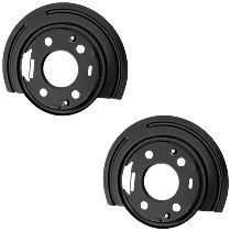 Brake Dust Shields - Black, Steel, Direct Fit Rear, Set of 2