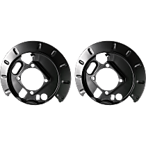 Rear Brake Dust Shields, Black, Steel