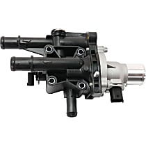 Thermostat Housing - Black, Direct Fit, Sold individually, Gas, Includes Sensor and Gasket