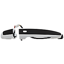 Front, Passenger Side Black with chrome insert Exterior Door Handle, Without Key Hole