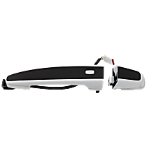 Front, Driver Side Black with chrome insert Exterior Door Handle, Without Key Hole