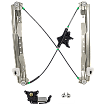 Front, Passenger Side Window Regulator, Power, With 2-Prong Connector