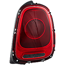 Driver Side Tail Light, With bulb(s), Halogen, Red Lens, Convertible 16-17/Hatchback
