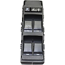 Front, Driver Side Window Switch, Black, 6-Button, 13 Blade, Driver Side One Touch Power Windows