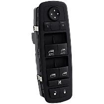 Front, Driver Side Window Switch, Black, 10-Button, 4-Door